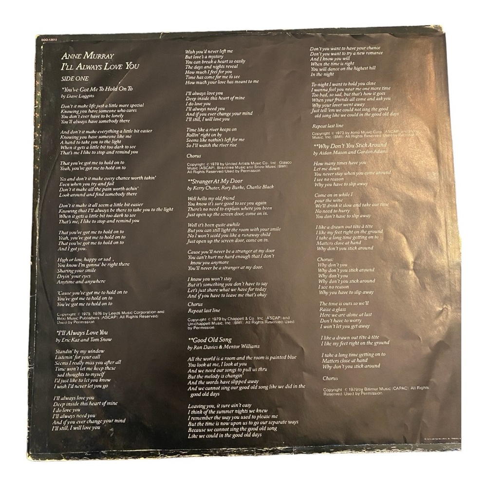 Anne Murray I Will Always Love You Album 1978 Vintage condition - Picture 5 of 6